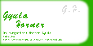 gyula horner business card